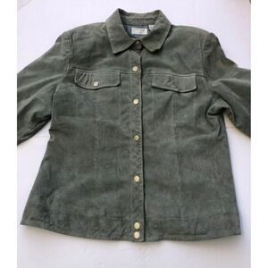 Preview Collection Womens Leather Lining Green Jacket Sz XL